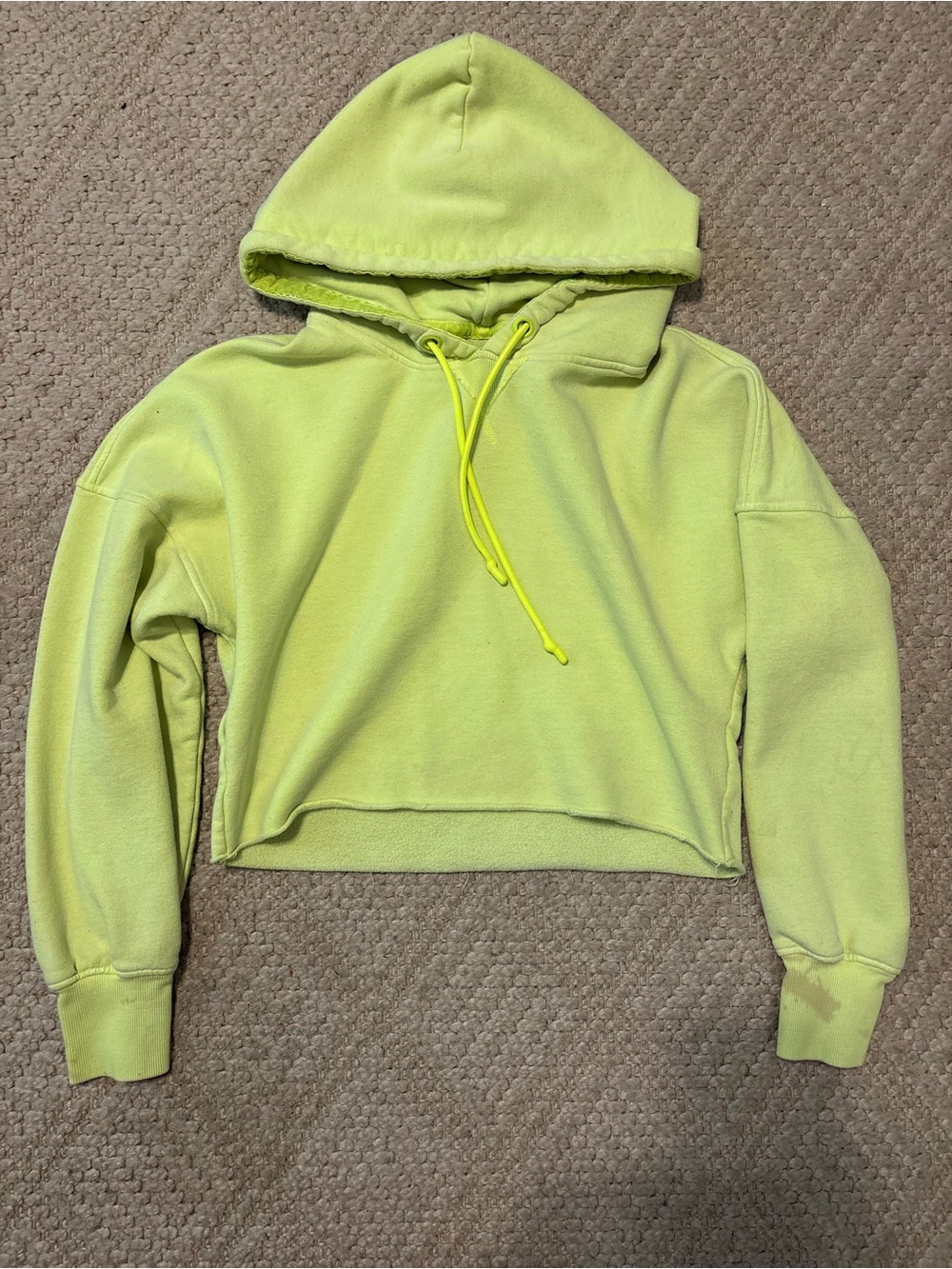 UGG Women's Neon Lime Cropped Hoodie
